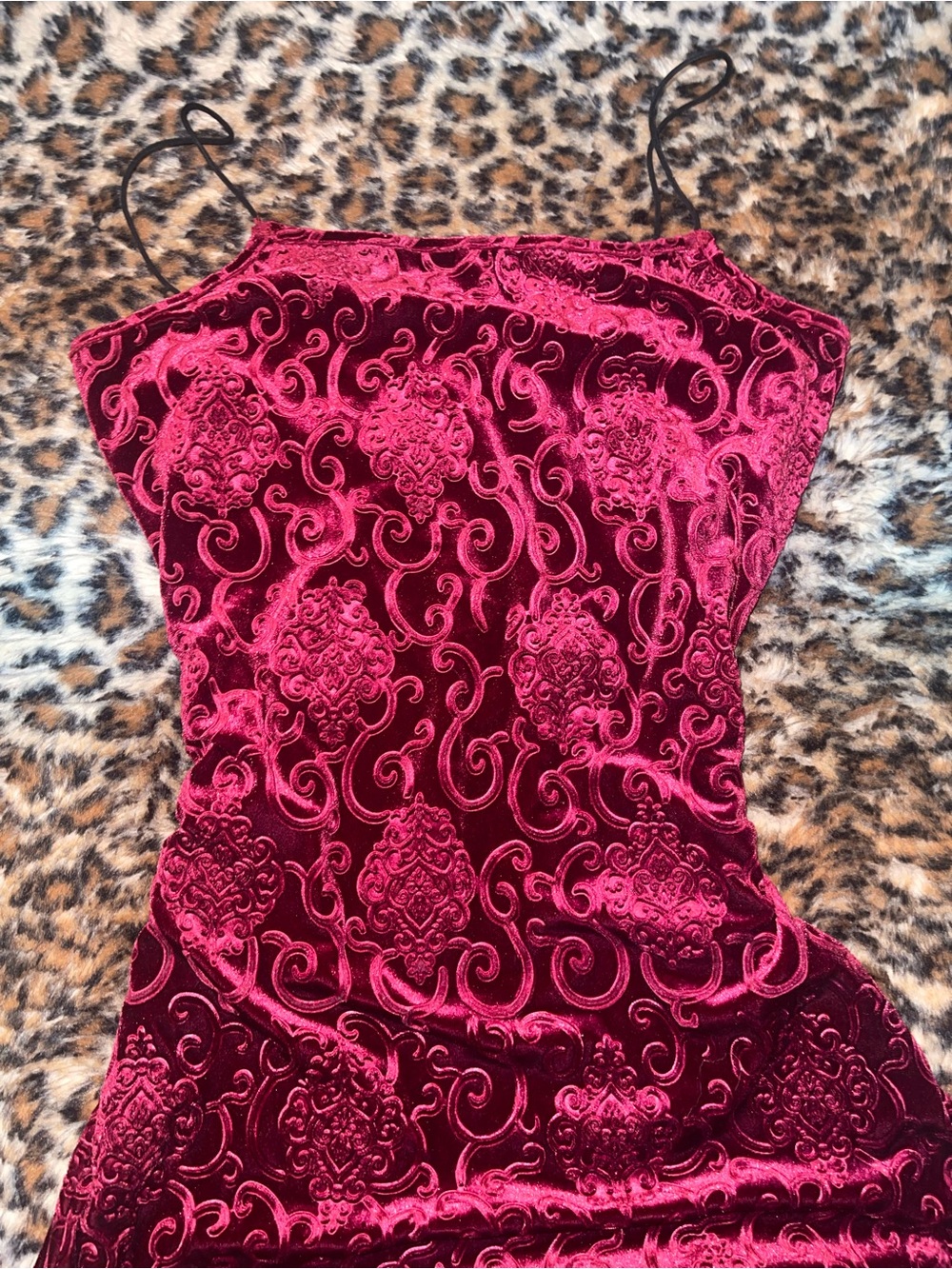 Red Velvet Evening Dress